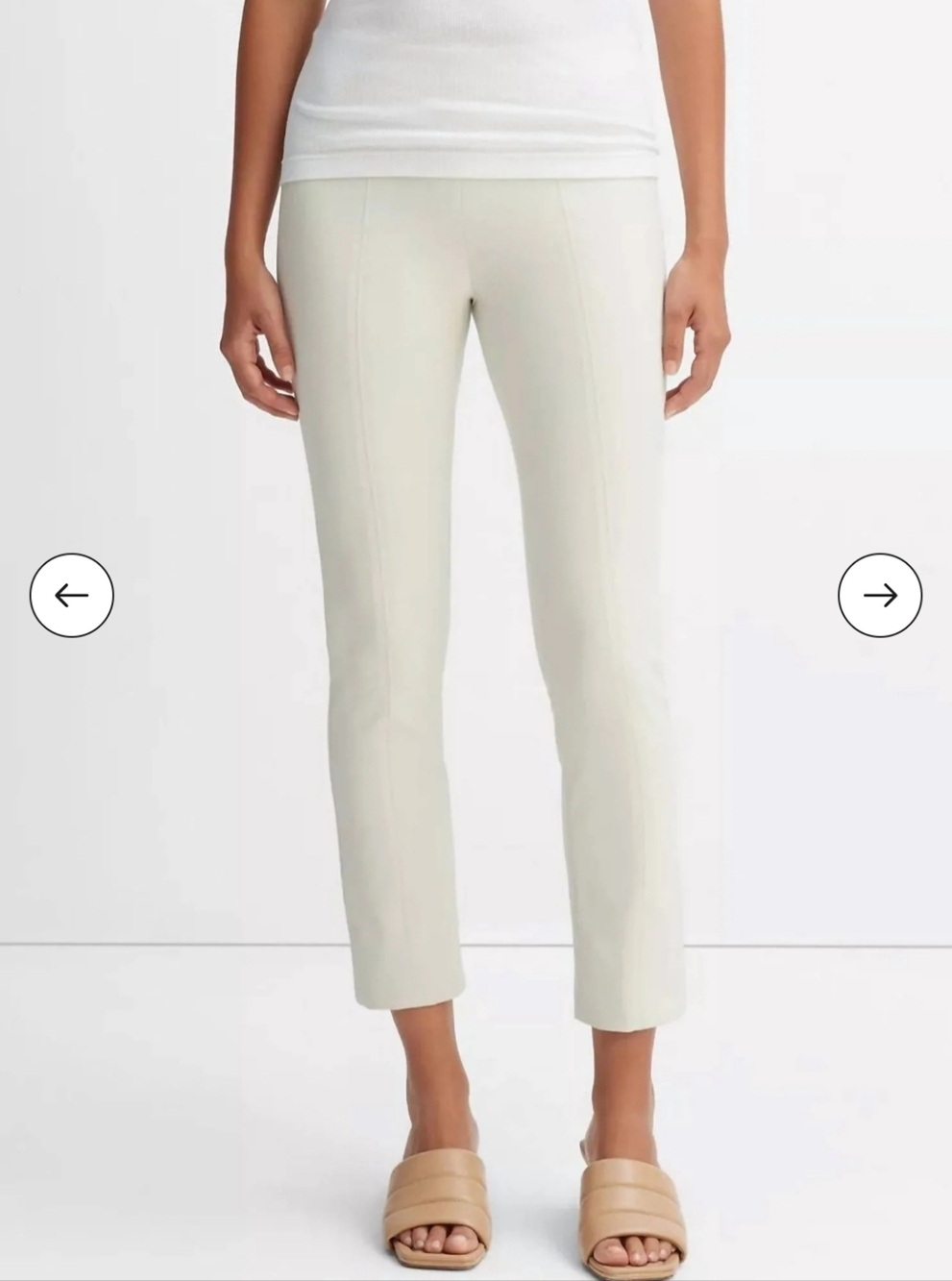 VINCE Bobbi High Rise Stitch Seam Ponte Legging Pants in Gesso Medium NWOT